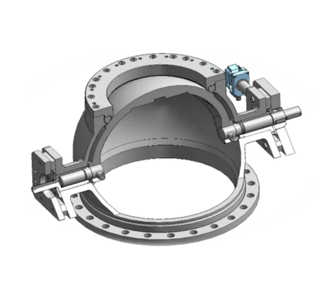 Cutaway view of NAF-ProCap capping valve showing internal ball sector and seat design