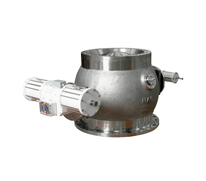 Front view of NAF-ProCap capping valve designed for safe wood chip filling in batch digesters